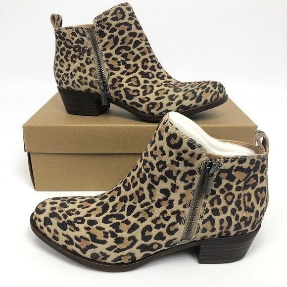 Lucky Brand Basel Womens Booties Natural Leopard 5.5M - Picture 1 of 6